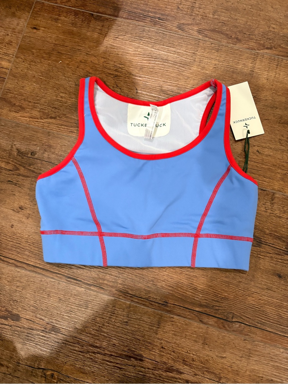 Tuckernuck Blue Sports Bra with Red Trim